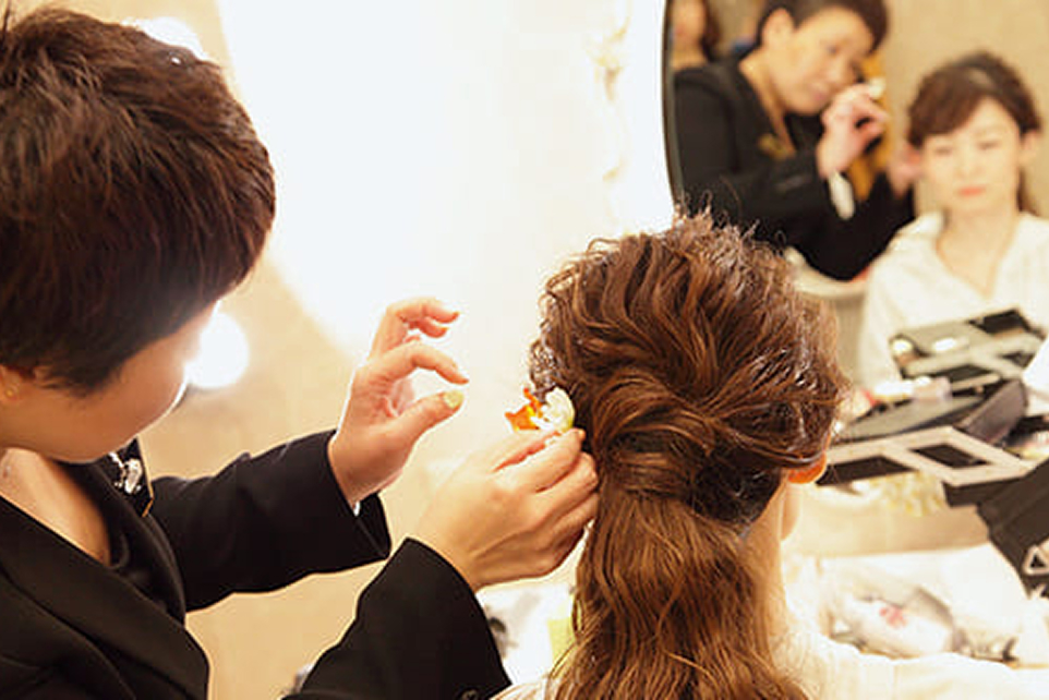 ヘアメイクの様子